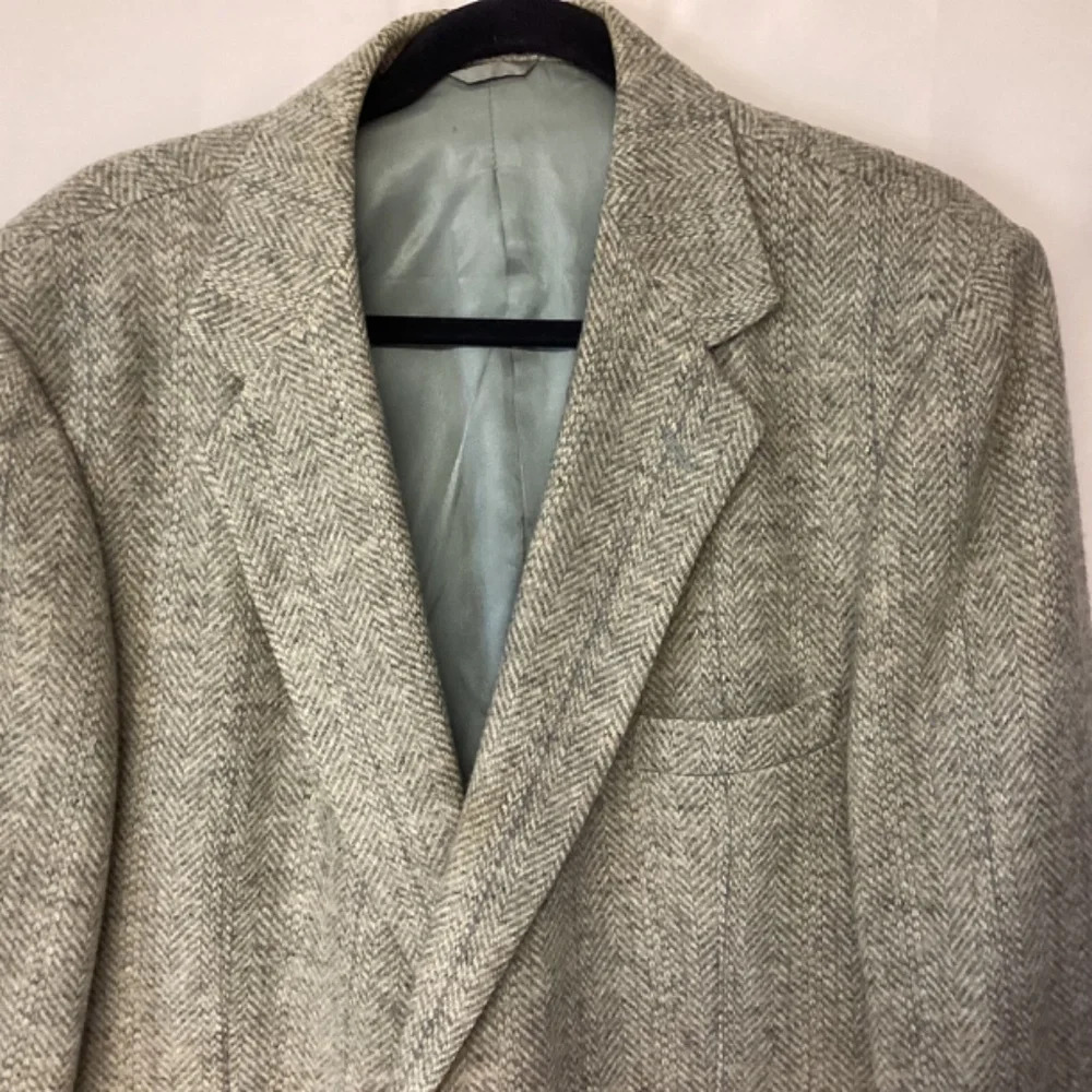 Haggar Blazer Imperial Wool Tweed Plaid Professional Preppy Classic Mens SZ 46R - Picture 2 of 14